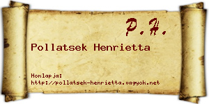 Pollatsek Henrietta névjegykártya